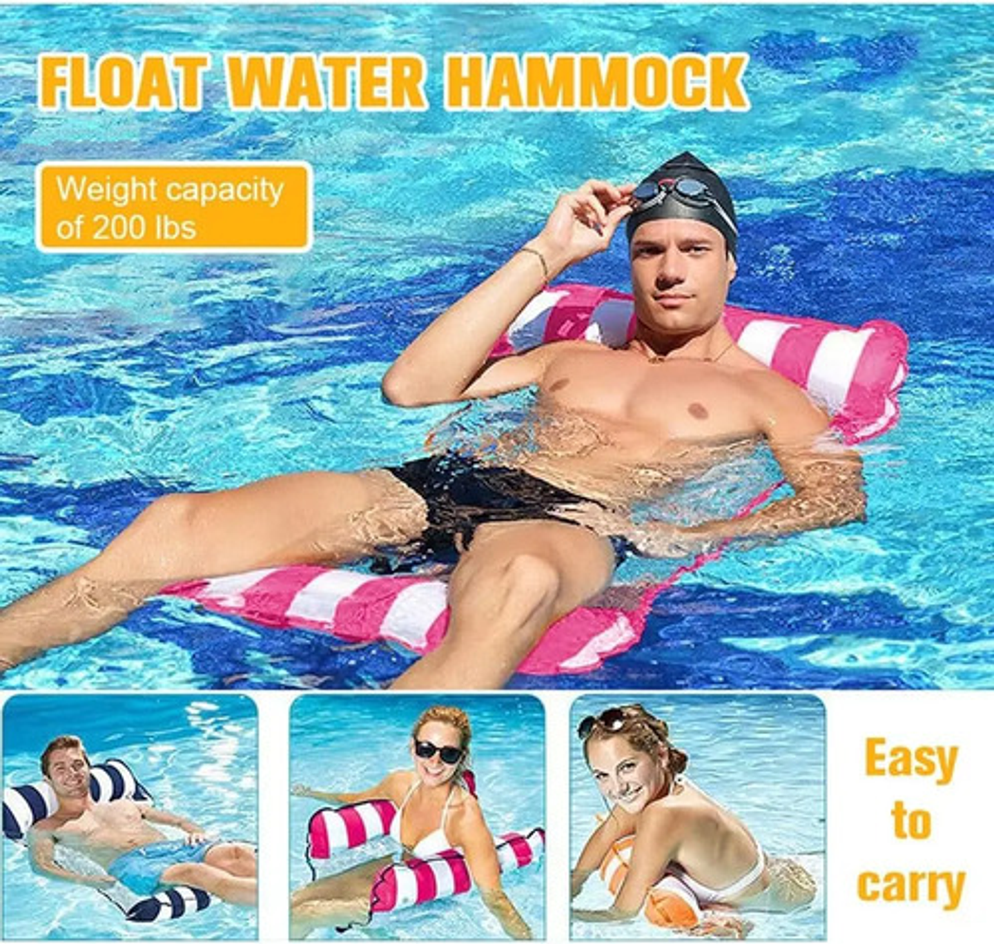 Flotador Hamaca De Agua Plástico Thek Colchón Inflable Para Adultos Al Azar 3