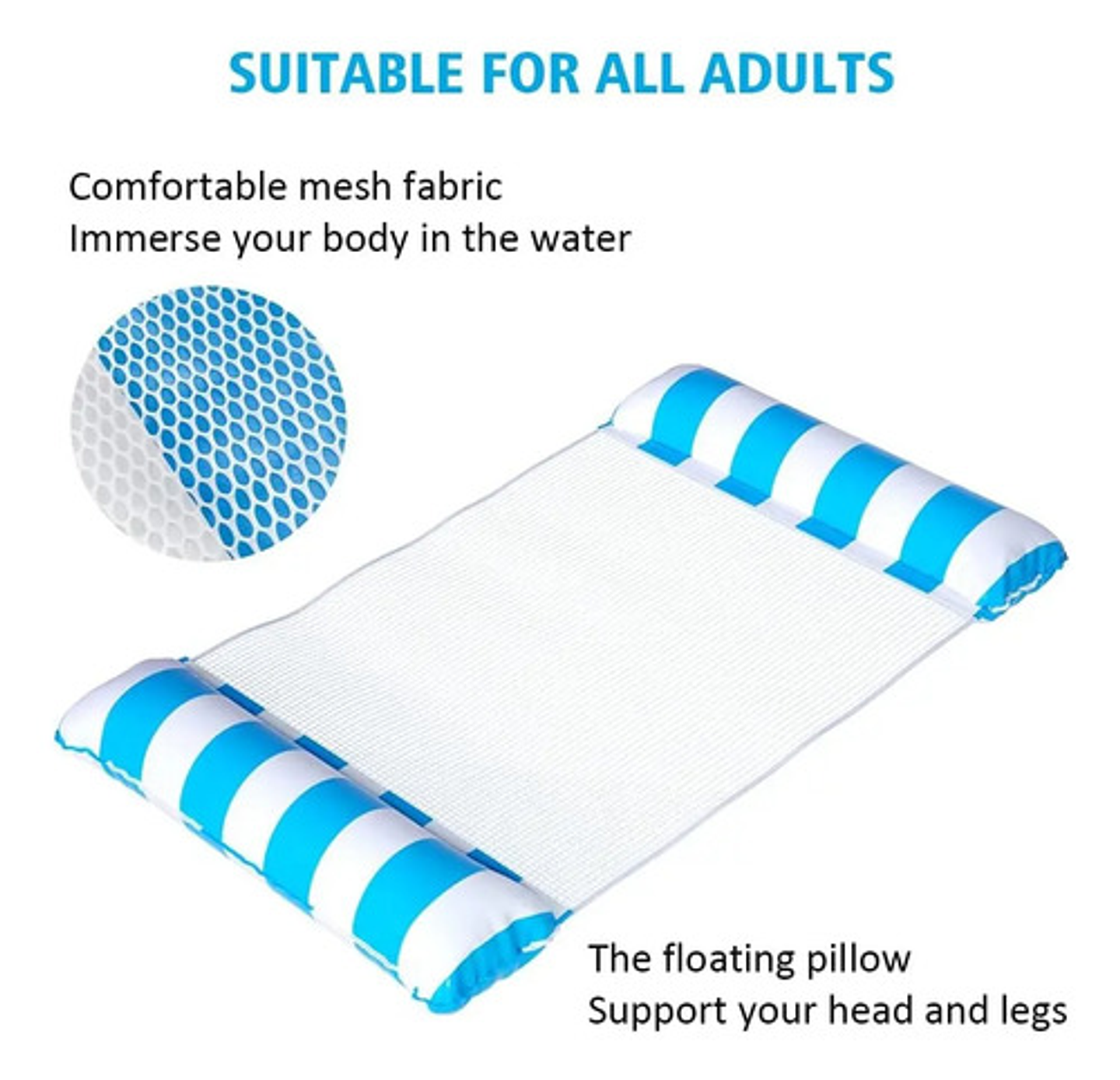 Flotador Hamaca De Agua Plástico Thek Colchón Inflable Para Adultos Al Azar 6