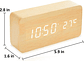 Reloj Despertador Multifunción Con Visualización  De Madera - Miniatura 2