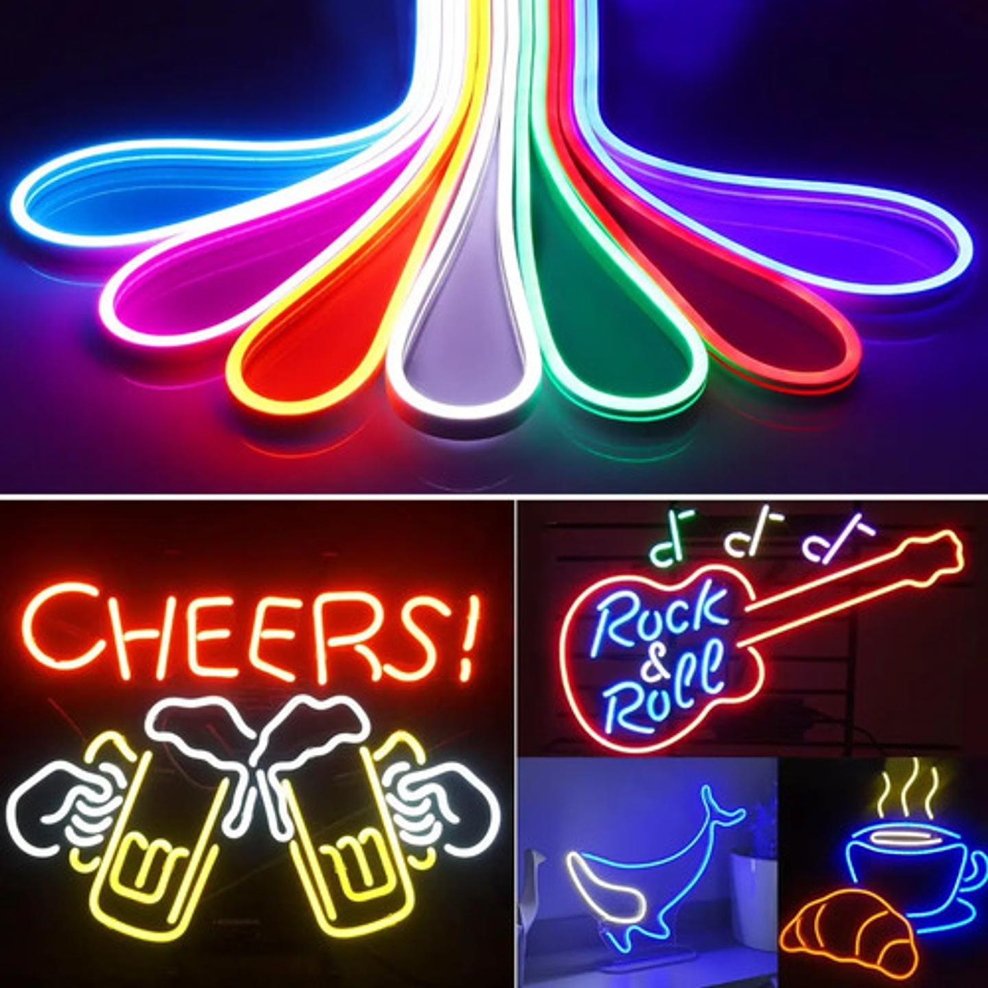 Hilo Tira Luz Neón Colores Led Conector 5m 4