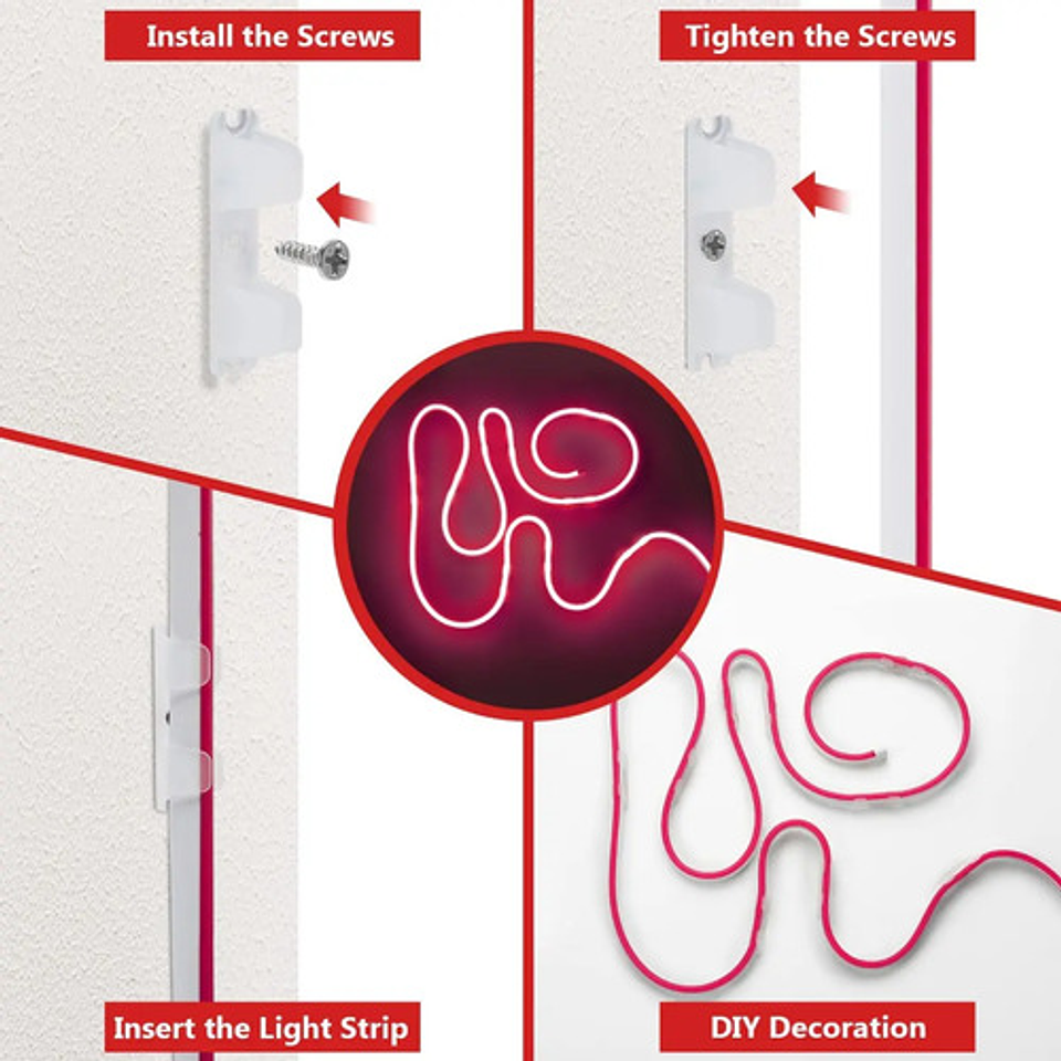 Hilo Tira Luz Neón Colores Led Conector 5m 9