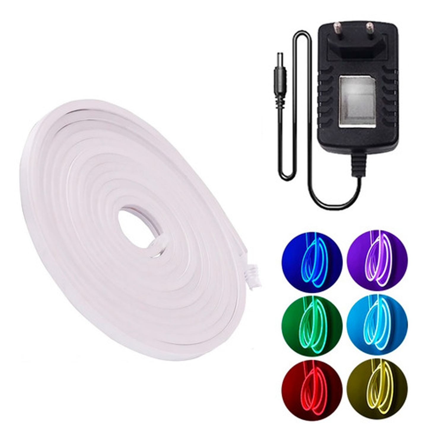 Hilo Tira Luz Neón Colores Led Conector 5m 16