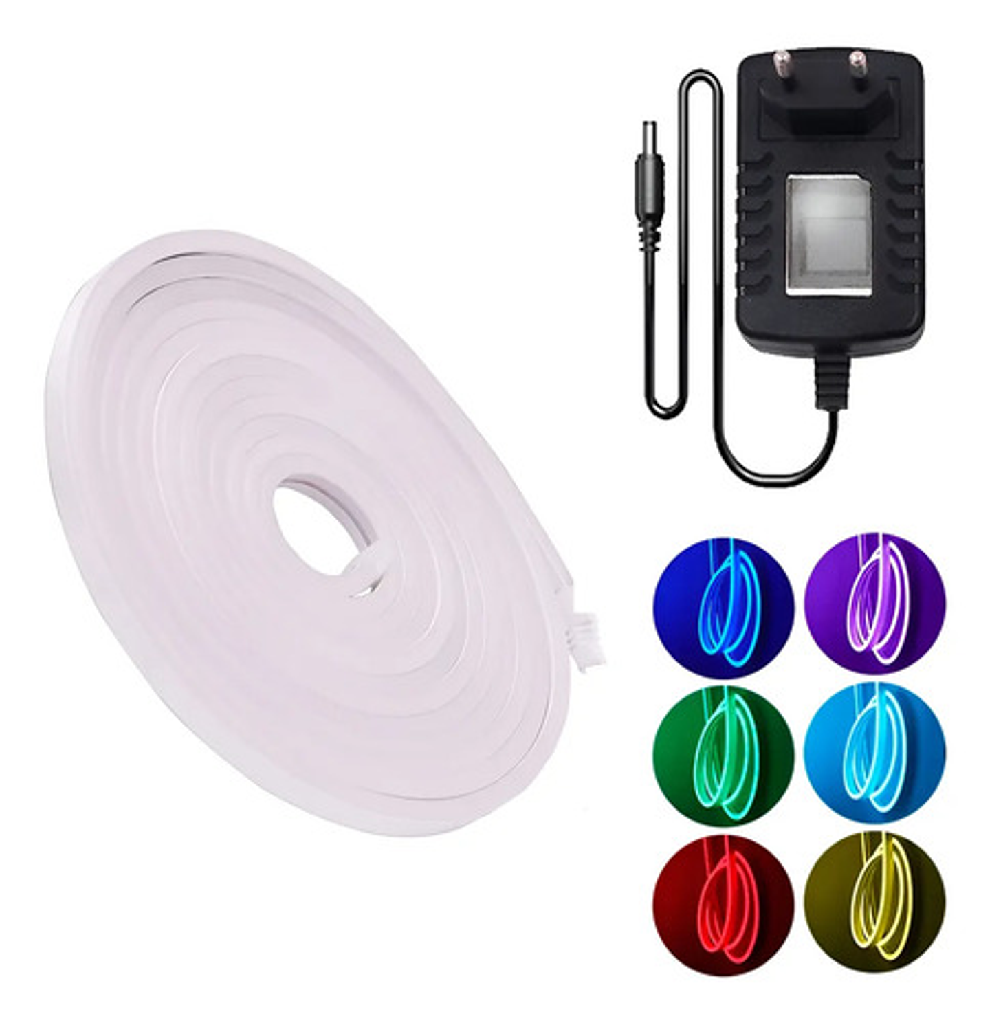 Hilo Tira Luz Neón Colores Led Conector 5m 30
