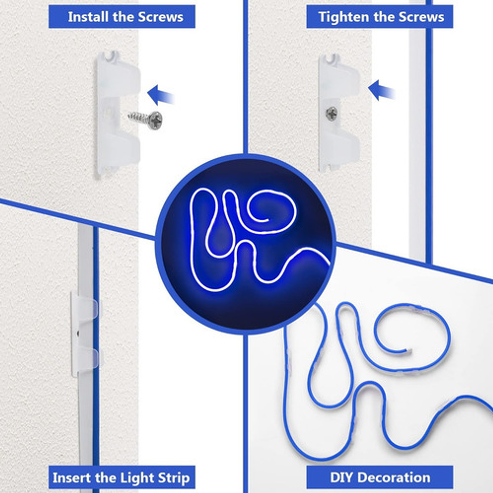 Hilo Tira Luz Neón Colores Led Conector 5m 35