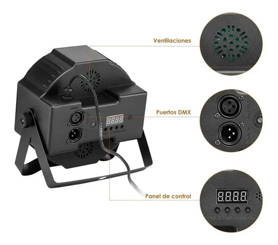 Foco Par 18 Led Rgb Dmx Fiesta Luces Thek 6