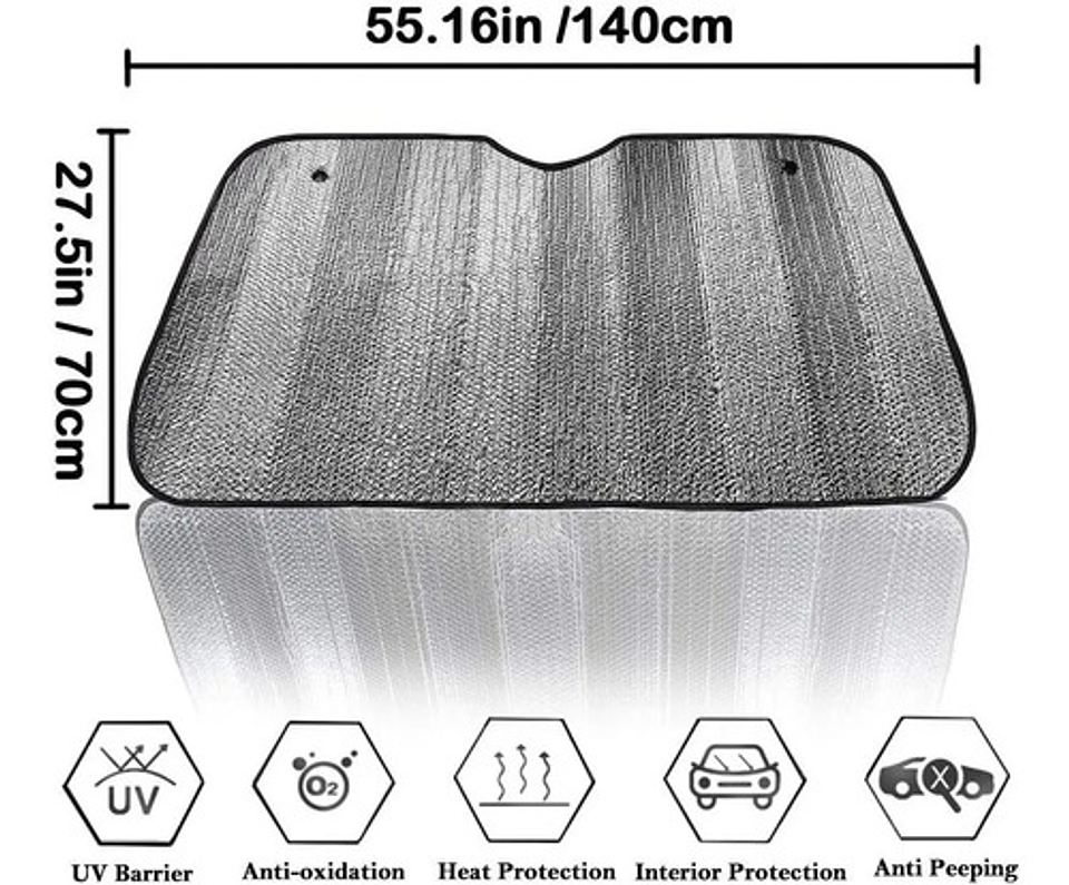 Quitasol Retráctil  Parabrisa Tapa Sol Sombrilla 2