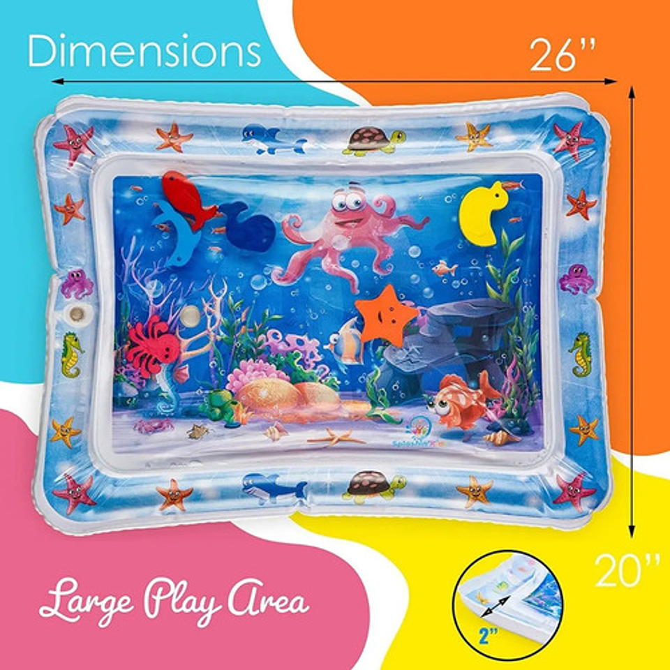 Alfombra De Agua Sensorial Para Bebes Inflable 59cm 5
