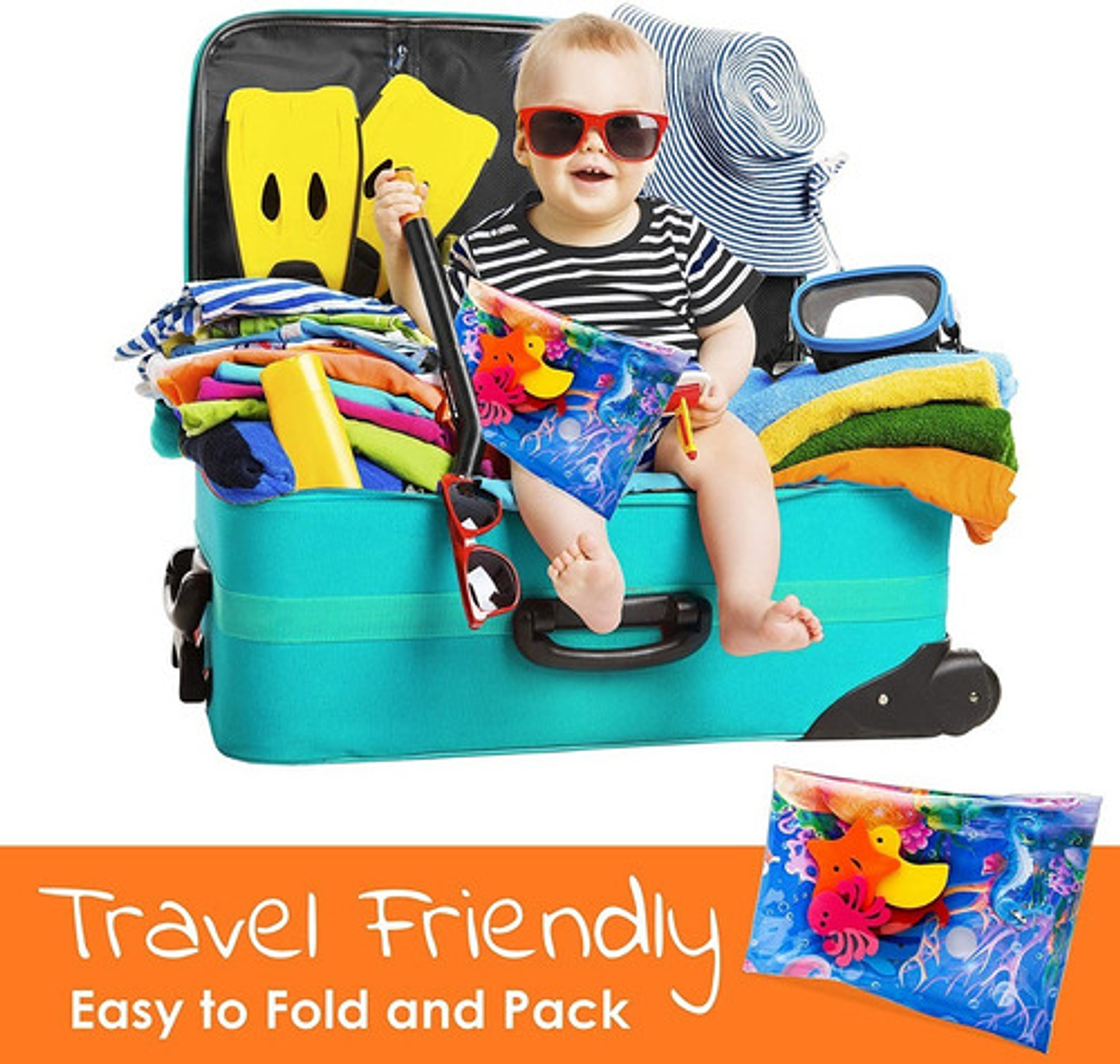 Alfombra De Agua Sensorial Para Bebes Inflable 59cm 6