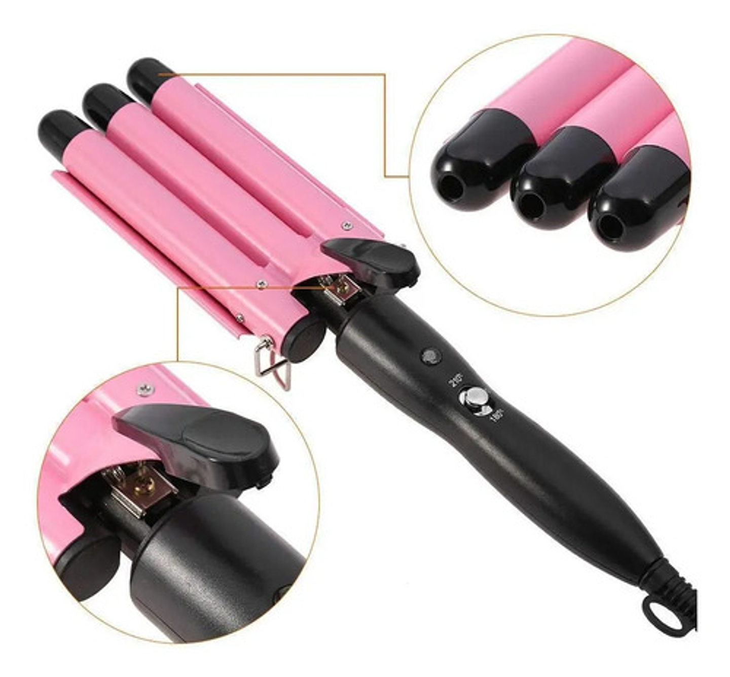 Rizador Ondulador Plancha  Para Cabello De 3 Tubos  3