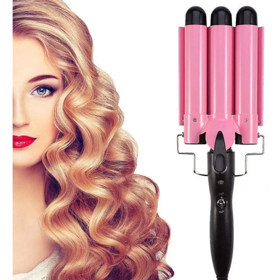 Rizador Ondulador Plancha  Para Cabello De 3 Tubos  6