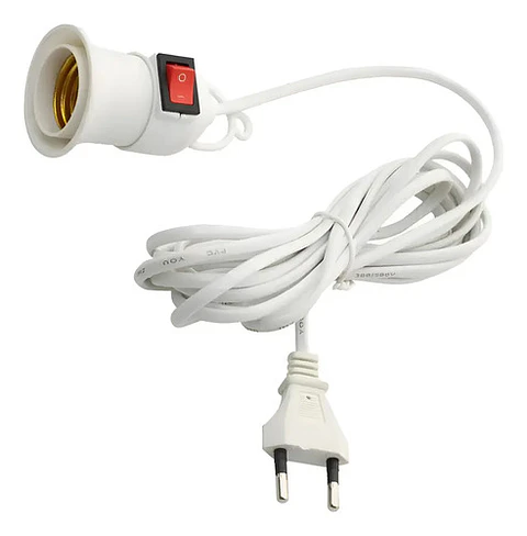 Soquete Alargador E27 Con Interruptor 