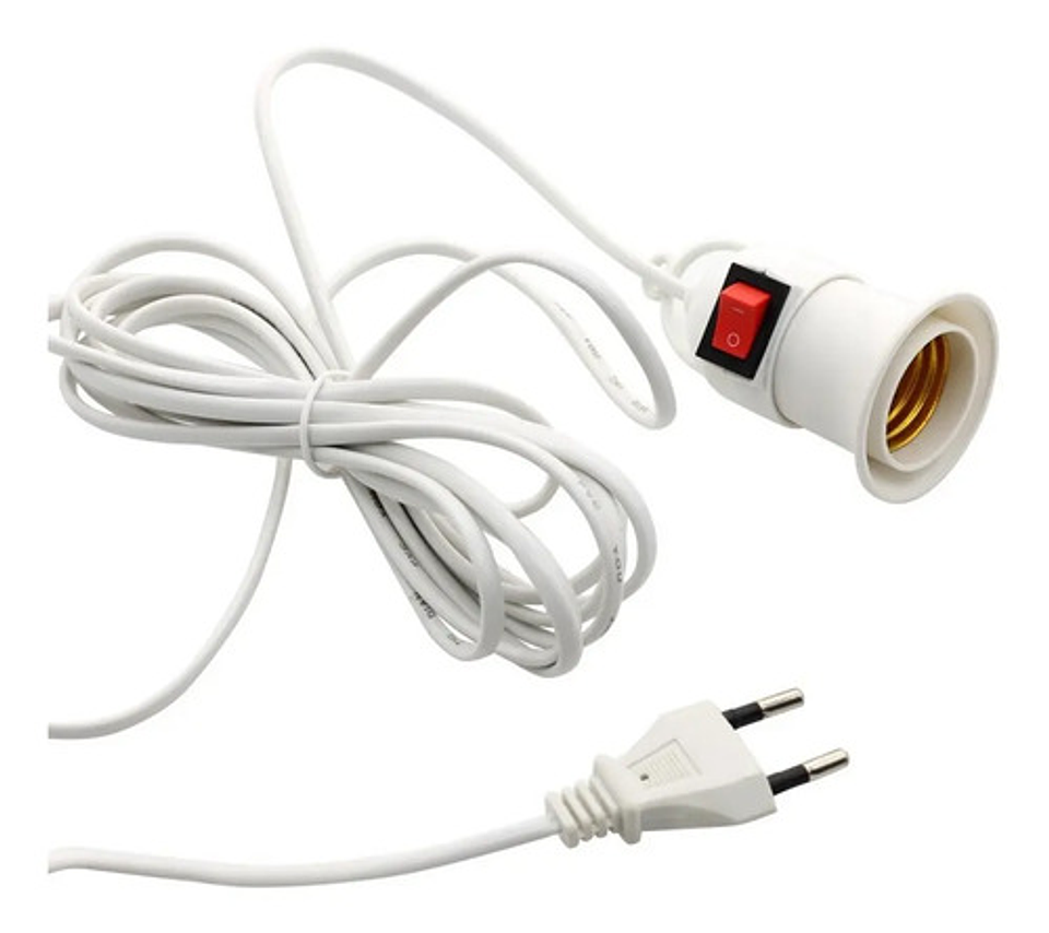 Soquete Alargador E27 Con Interruptor  2