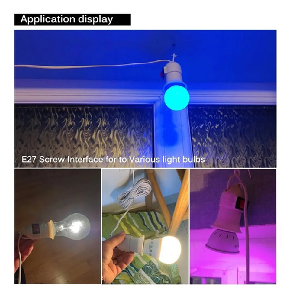 Soquete Alargador E27 Con Interruptor  7