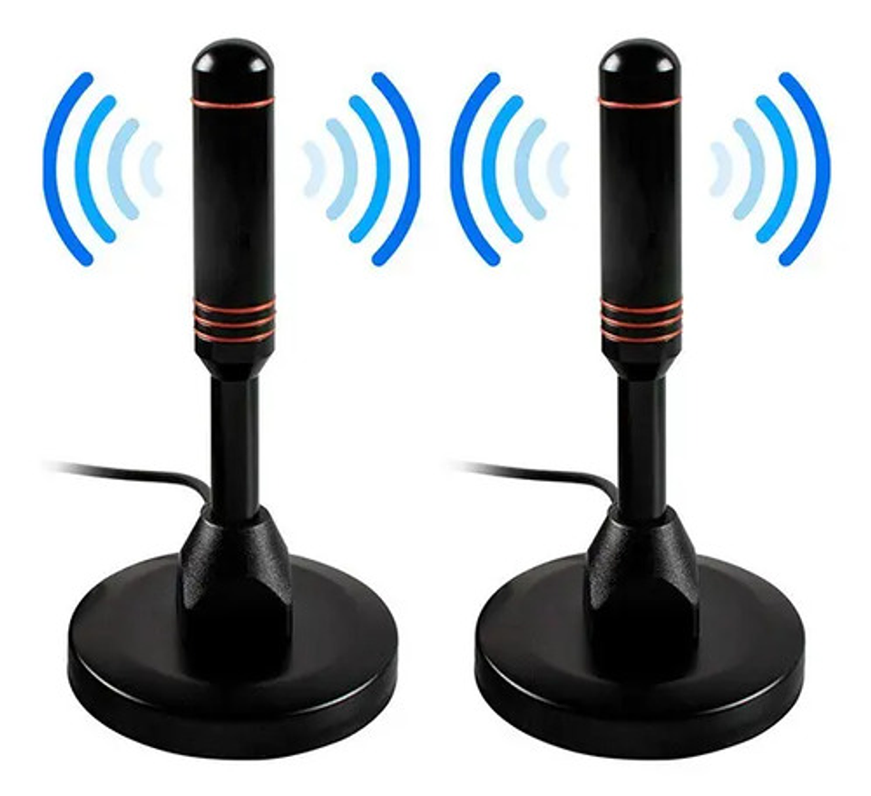 X2 Antena Hd Tv Digital Abierta Tvd Coaxial Con Iman 2