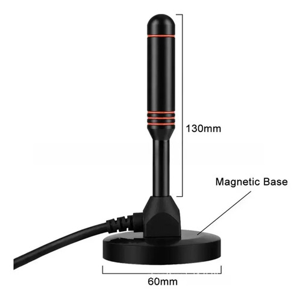 X2 Antena Hd Tv Digital Abierta Tvd Coaxial Con Iman 9