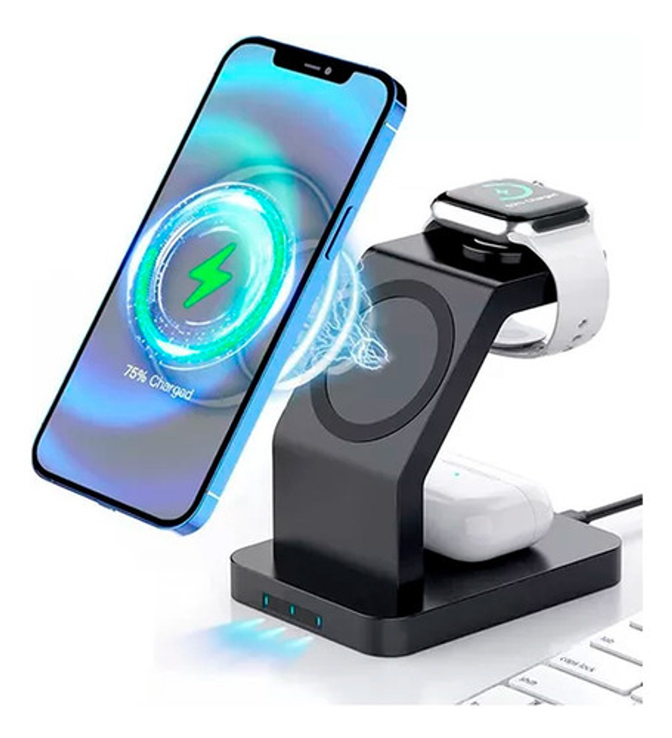 Cargador Inalámbrico 3 En 1 iPhone/ AirPods/ Apple Watch 14