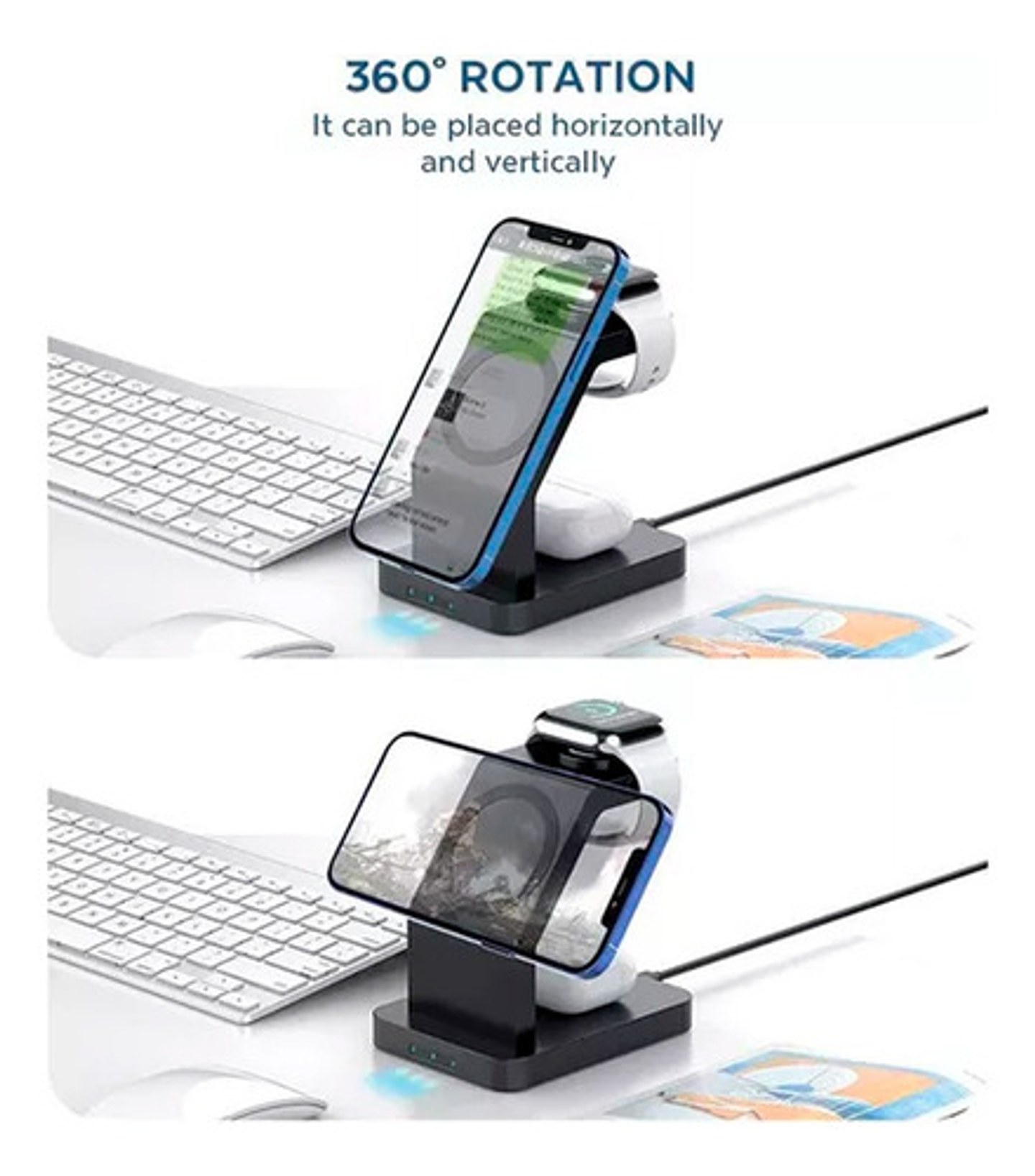 Cargador Inalámbrico 3 En 1 iPhone/ AirPods/ Apple Watch 18