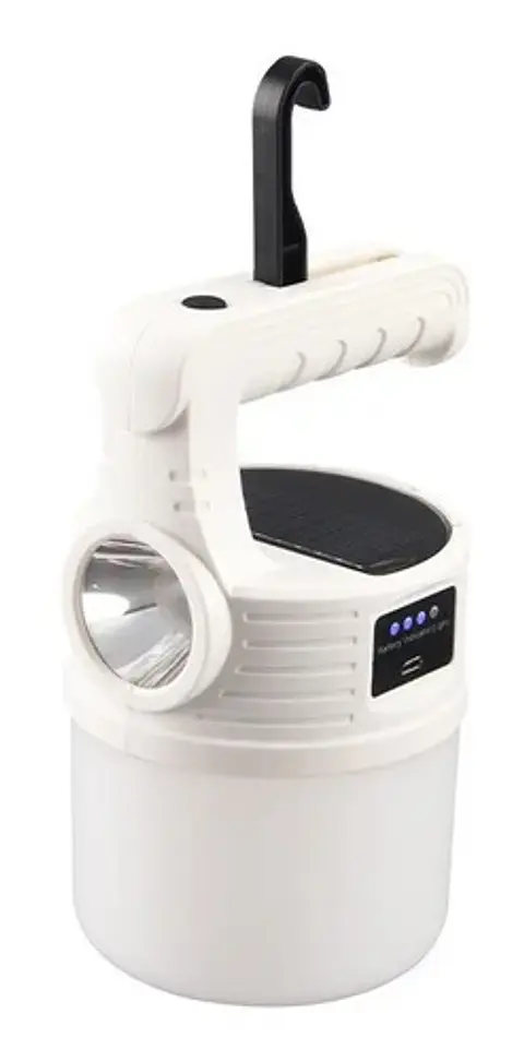 Linterna Led Recargable Mri Mx-518 Solar Camping Emergencia Blanca Blanco