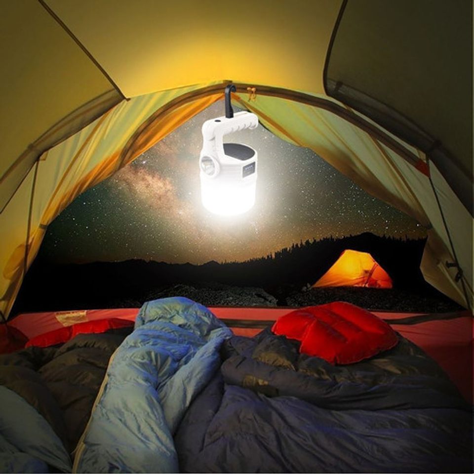 Linterna Led Recargable Mri Mx-518 Solar Camping Emergencia Blanca Blanco 10