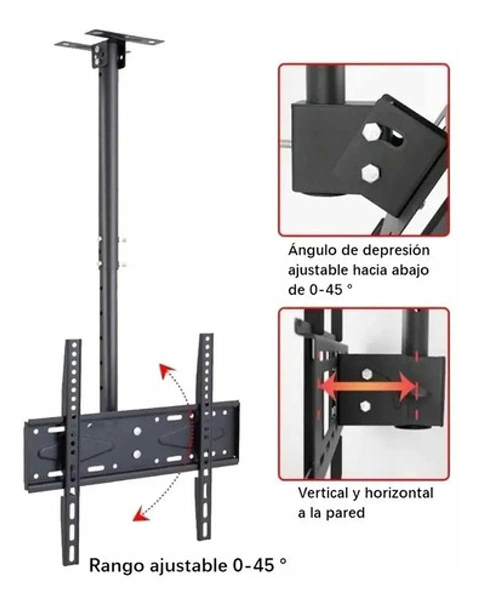 Soporte Tv Tecnopro Techo 360° Giratorio 32-70 Pulgadas Negro 2
