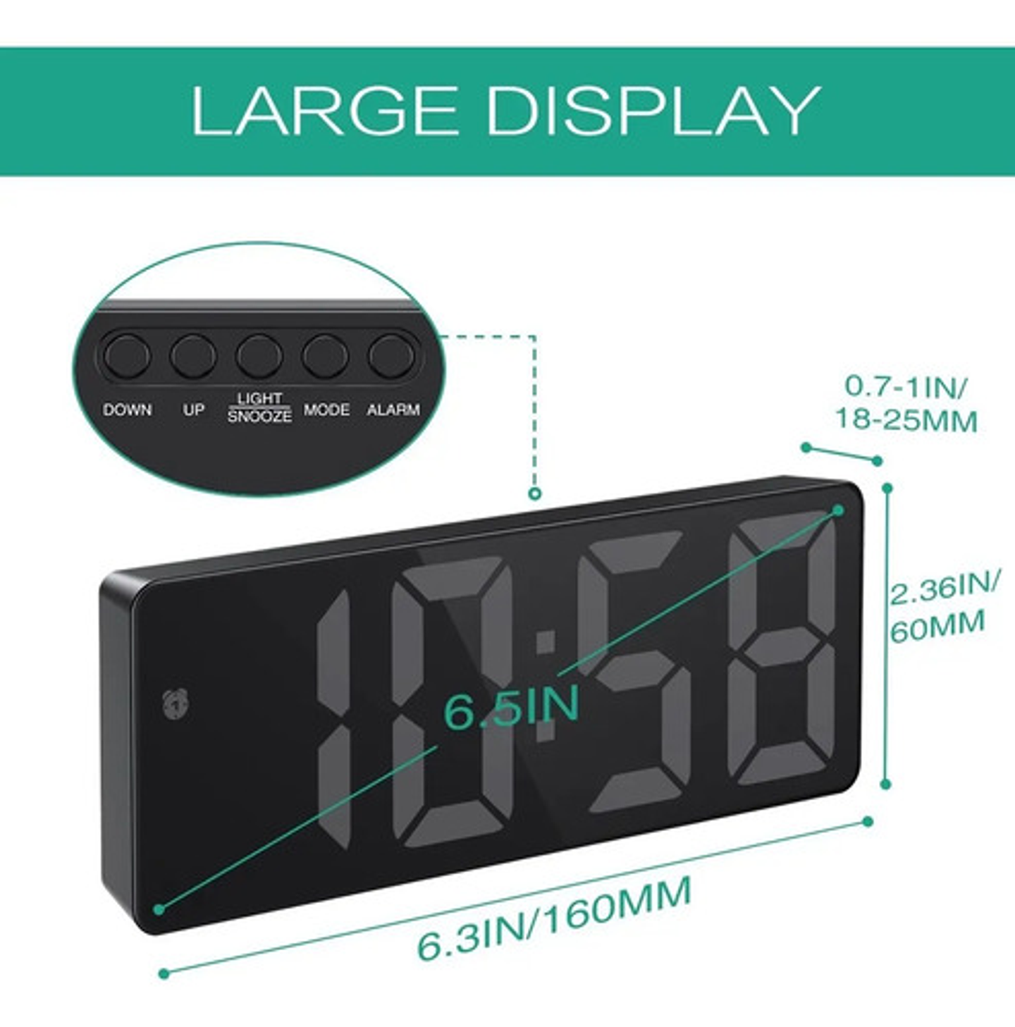 Reloj Despertador Digital Led Thek Usb Control Voz 2