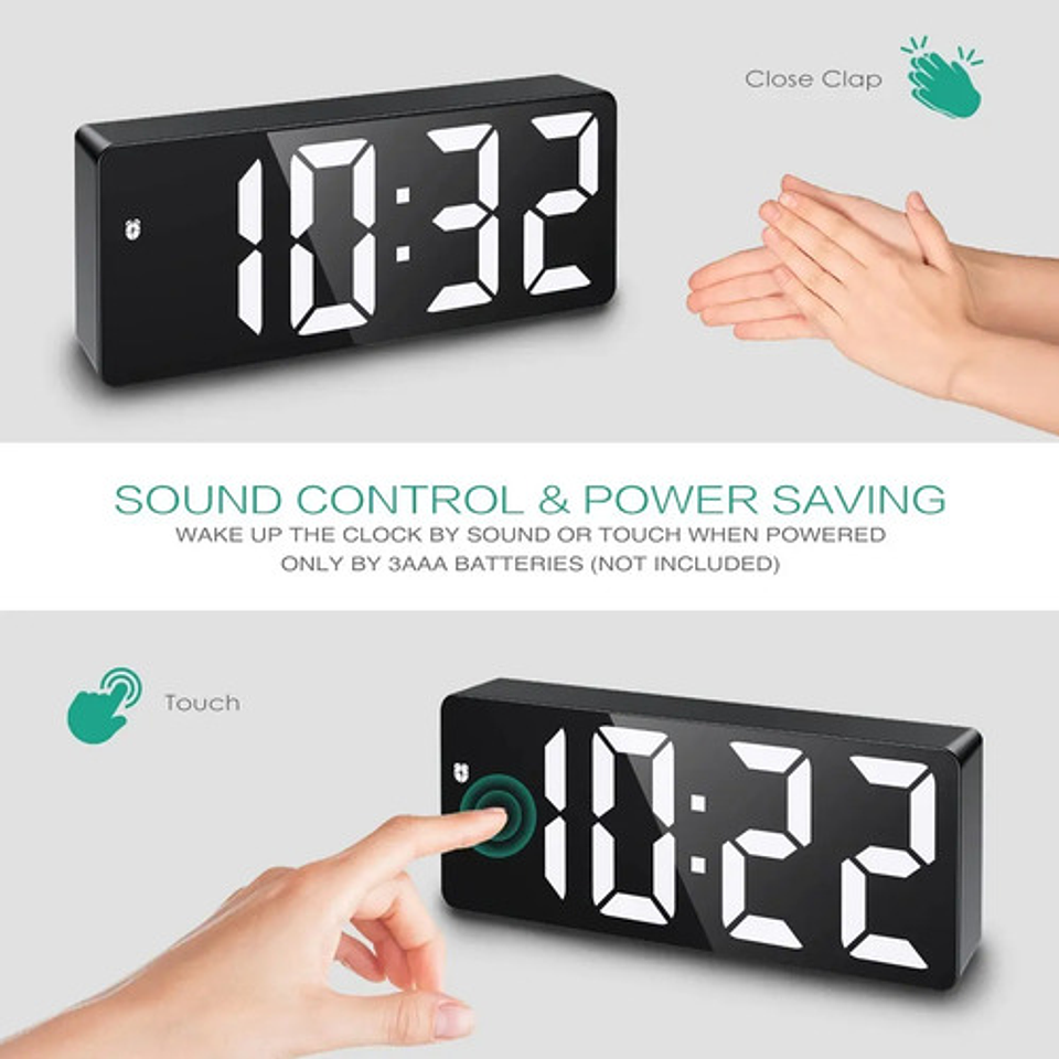 Reloj Despertador Digital Led Thek Usb Control Voz 11