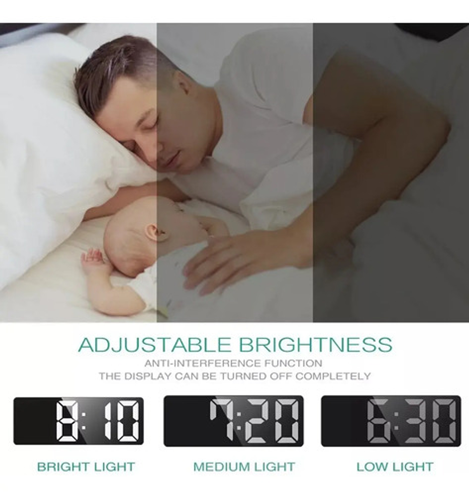 Reloj Despertador Digital Led Thek Usb Control Voz 22