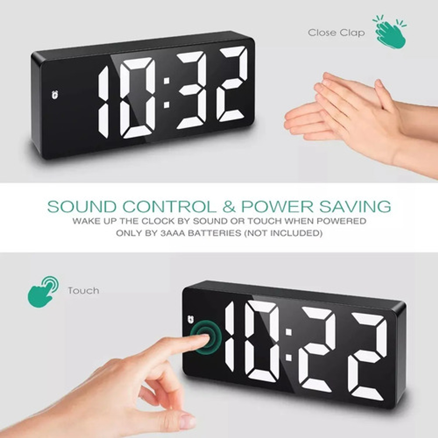 Reloj Despertador Digital Led Thek Usb Control Voz 23