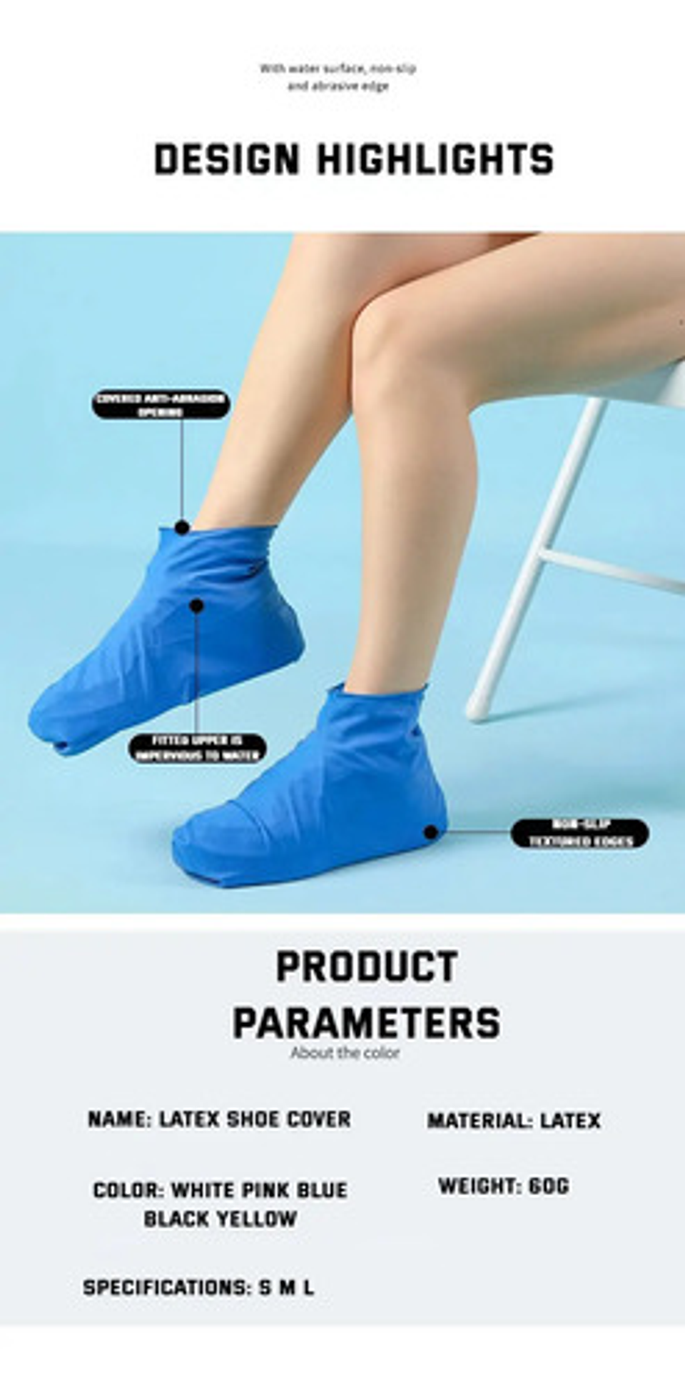 Cubre Botas Lluvia Cubre Zapato De Goma Impermeables Lluvia 20