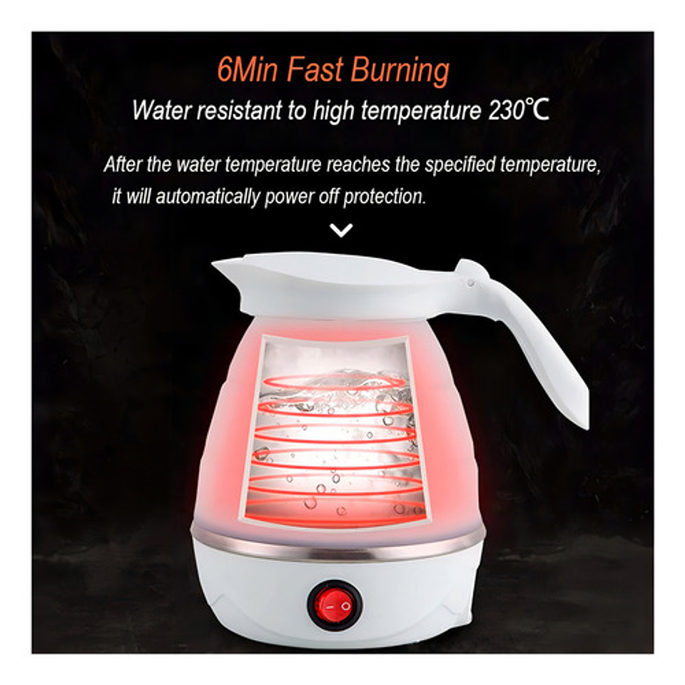 Hervidor De Agua Electrico Plegable Color Azul Claro 7