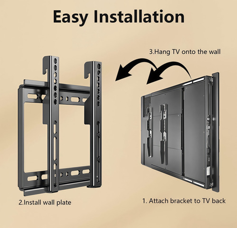 Soporte Vesa Nice Ideal Tb-2663 Para Tv 26-63 Pulgadas Fijo Pared Negro 7