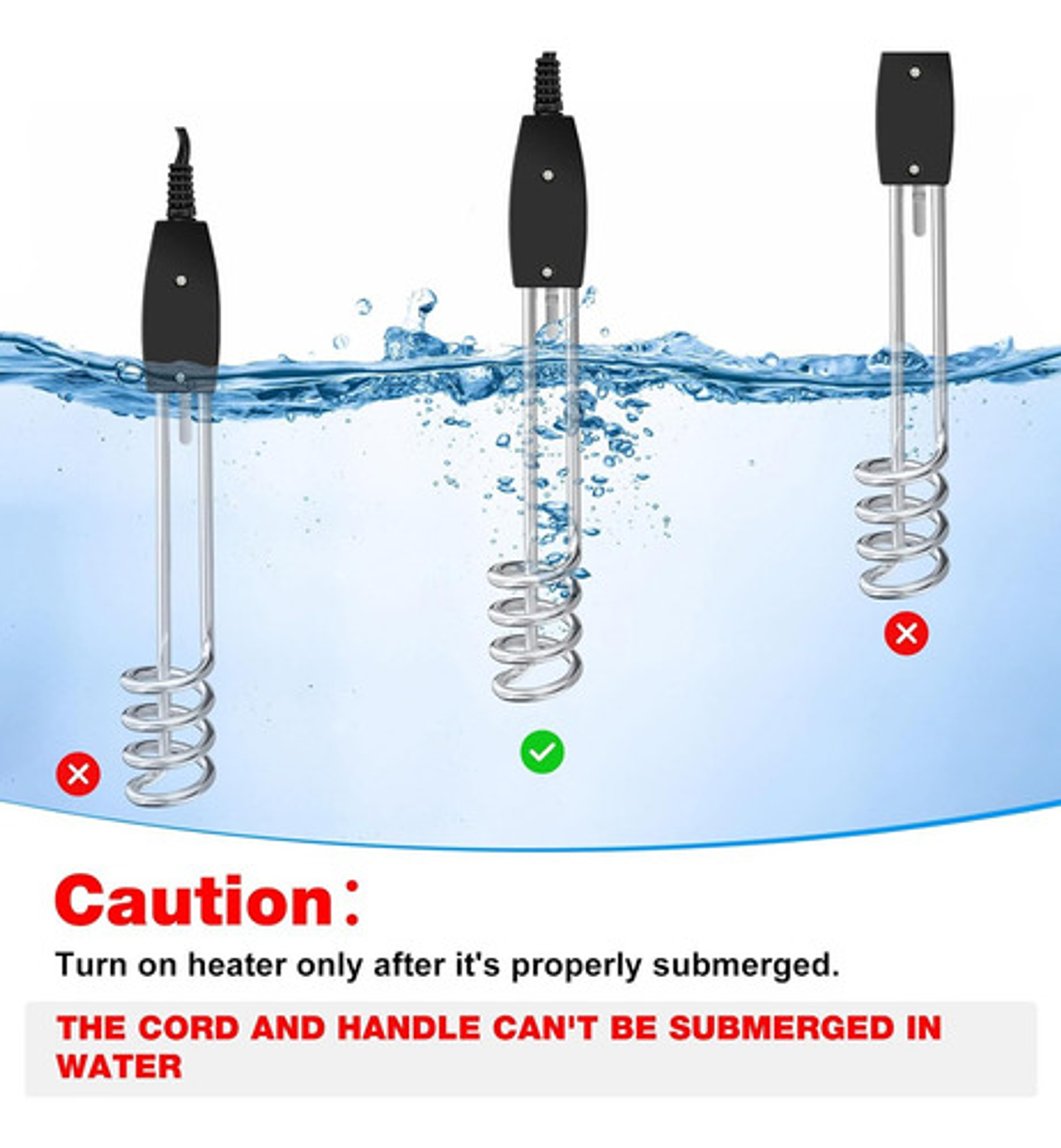 Calentador De Agua Portátil 1500w Aluminio 5