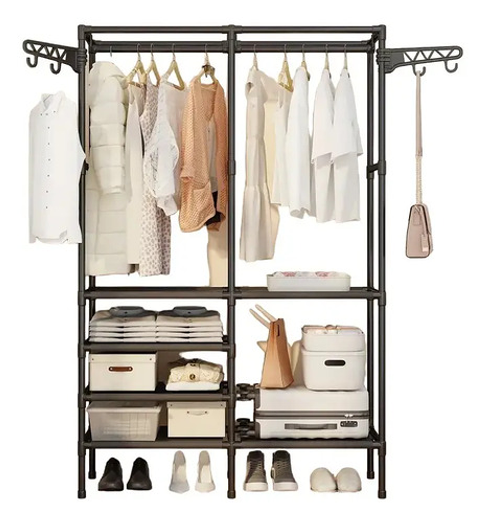 Colgador Exhibidor De Ropa Perchero Organizador De 2 Cuerpos 1