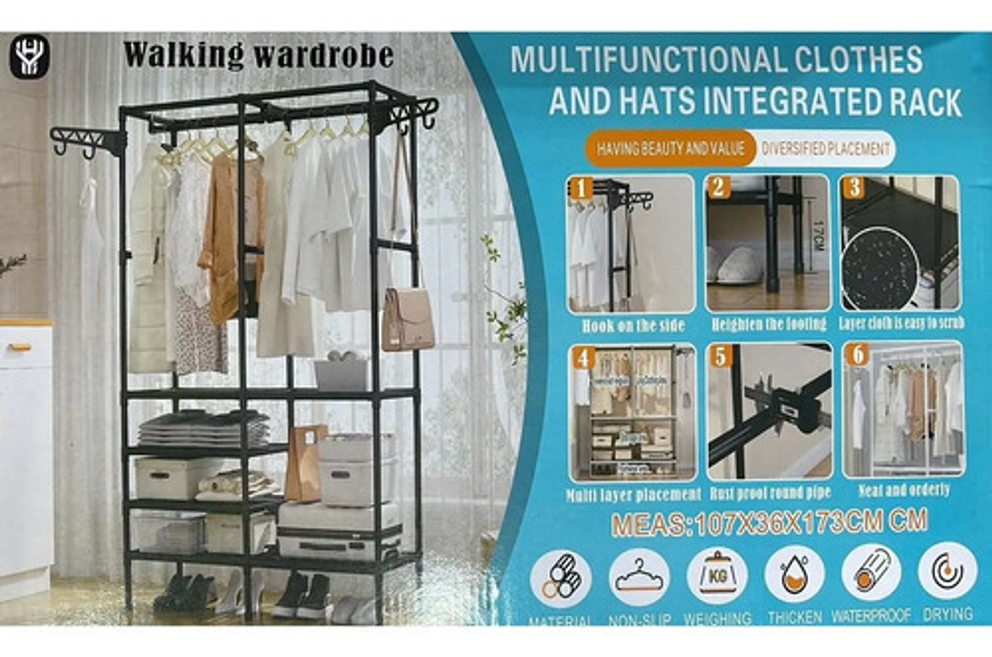 Colgador Exhibidor De Ropa Perchero Organizador De 2 Cuerpos 3
