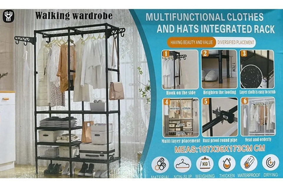 Colgador Exhibidor De Ropa Perchero Organizador De 2 Cuerpos 3