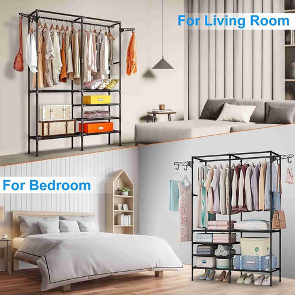 Colgador Exhibidor De Ropa Perchero Organizador De 2 Cuerpos 7