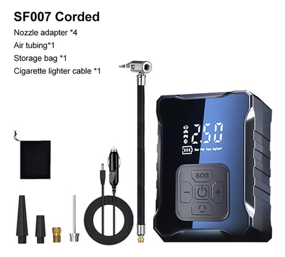 Bomba Inflable Inalámbrica Portátil Auto Moto Pantalla Digit 2