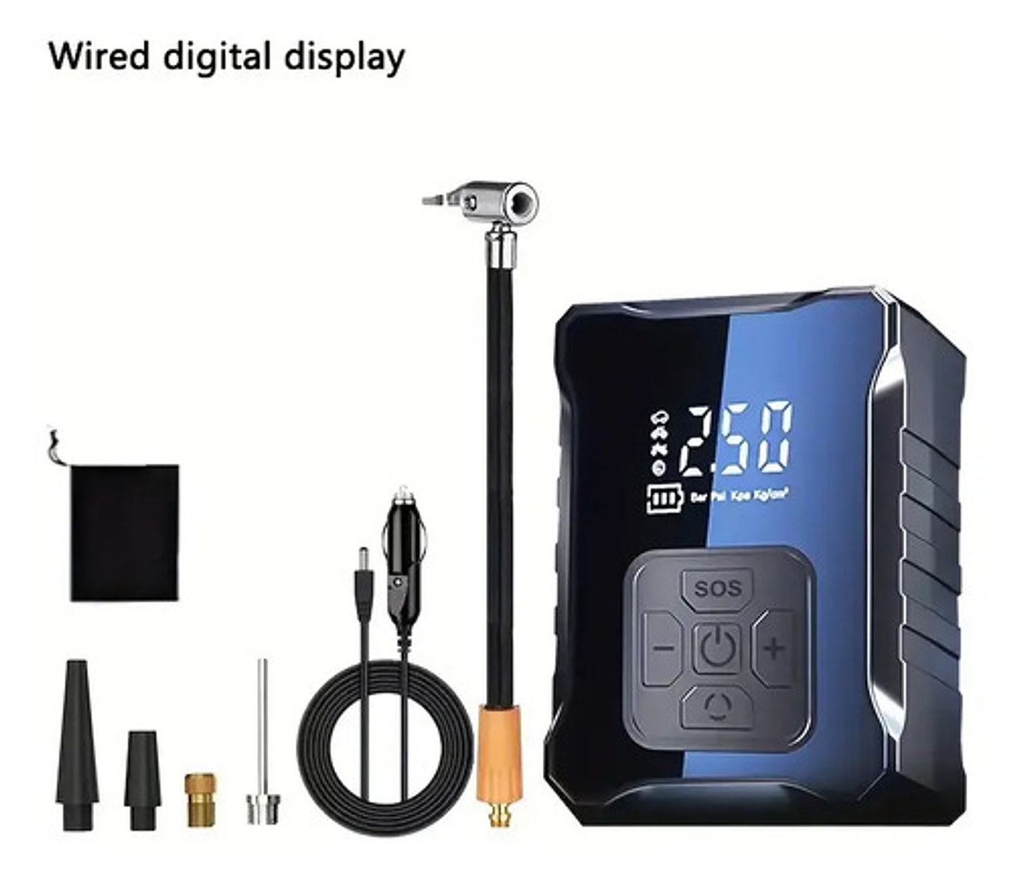 Bomba Inflable Inalámbrica Portátil Auto Moto Pantalla Digit 4