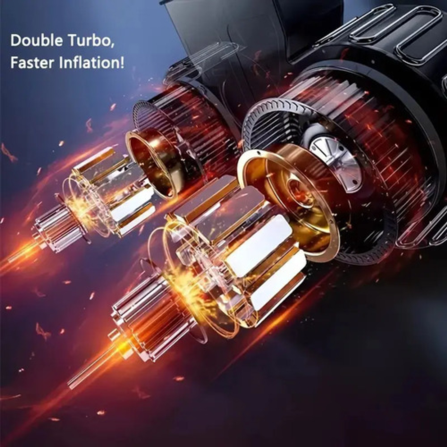 Bomba Inflable Inalámbrica Portátil Auto Moto Pantalla Digit 5