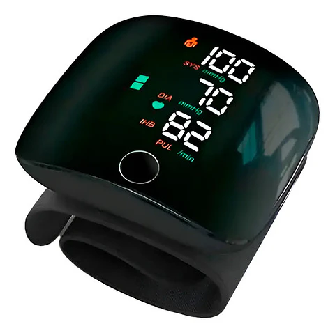 Monitor De Presión Arterial Tensiómetro De Muñeca Digital Color Negro