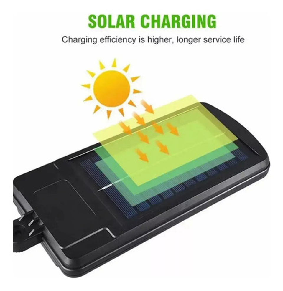 X3 Focos Solar Exterior Led Lampara Sensor Movimiento Estructura Negro 8