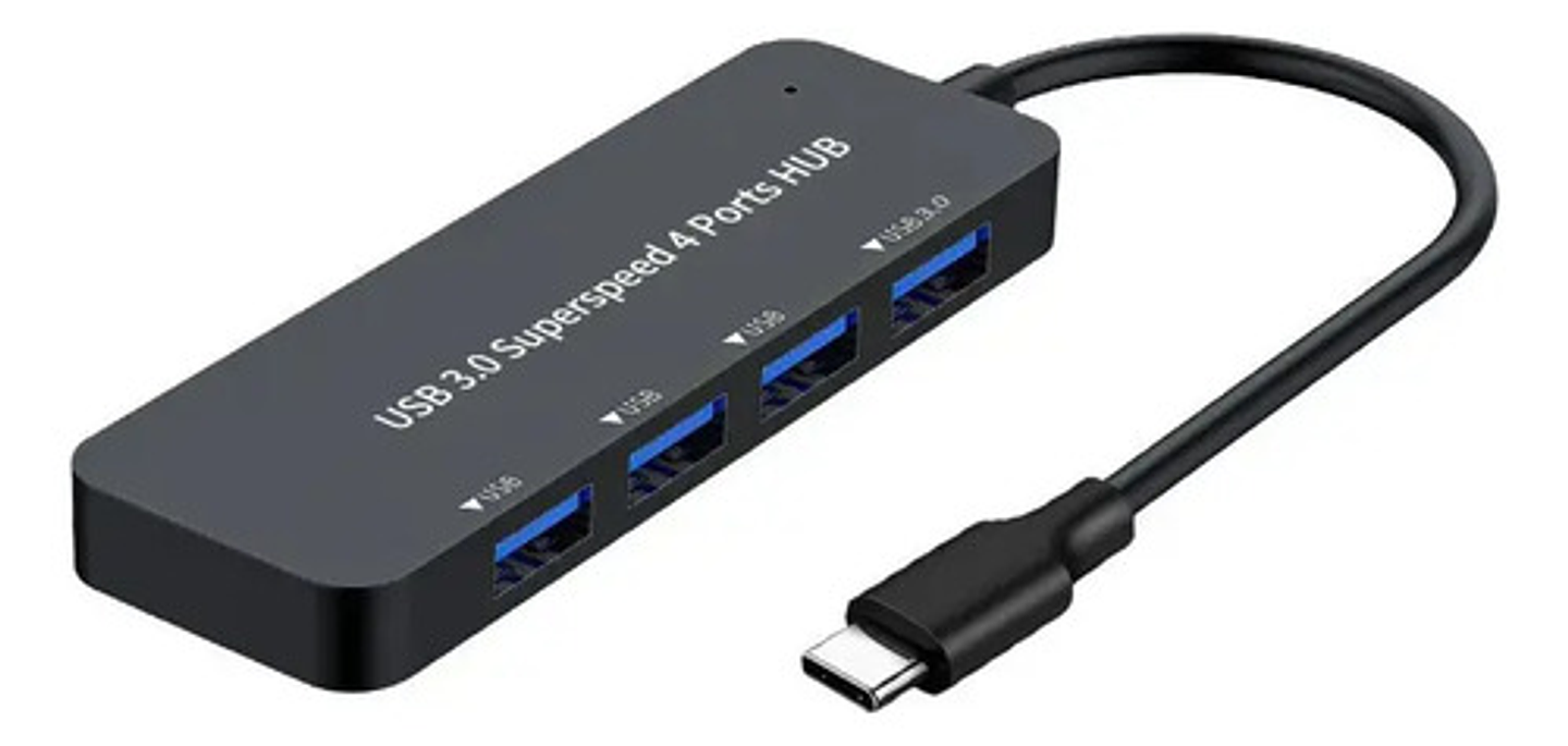 Hub Usb 3.0 Andowl 4 Puertos Usb-c Negro Alta Velocidad Compatible Windows 9