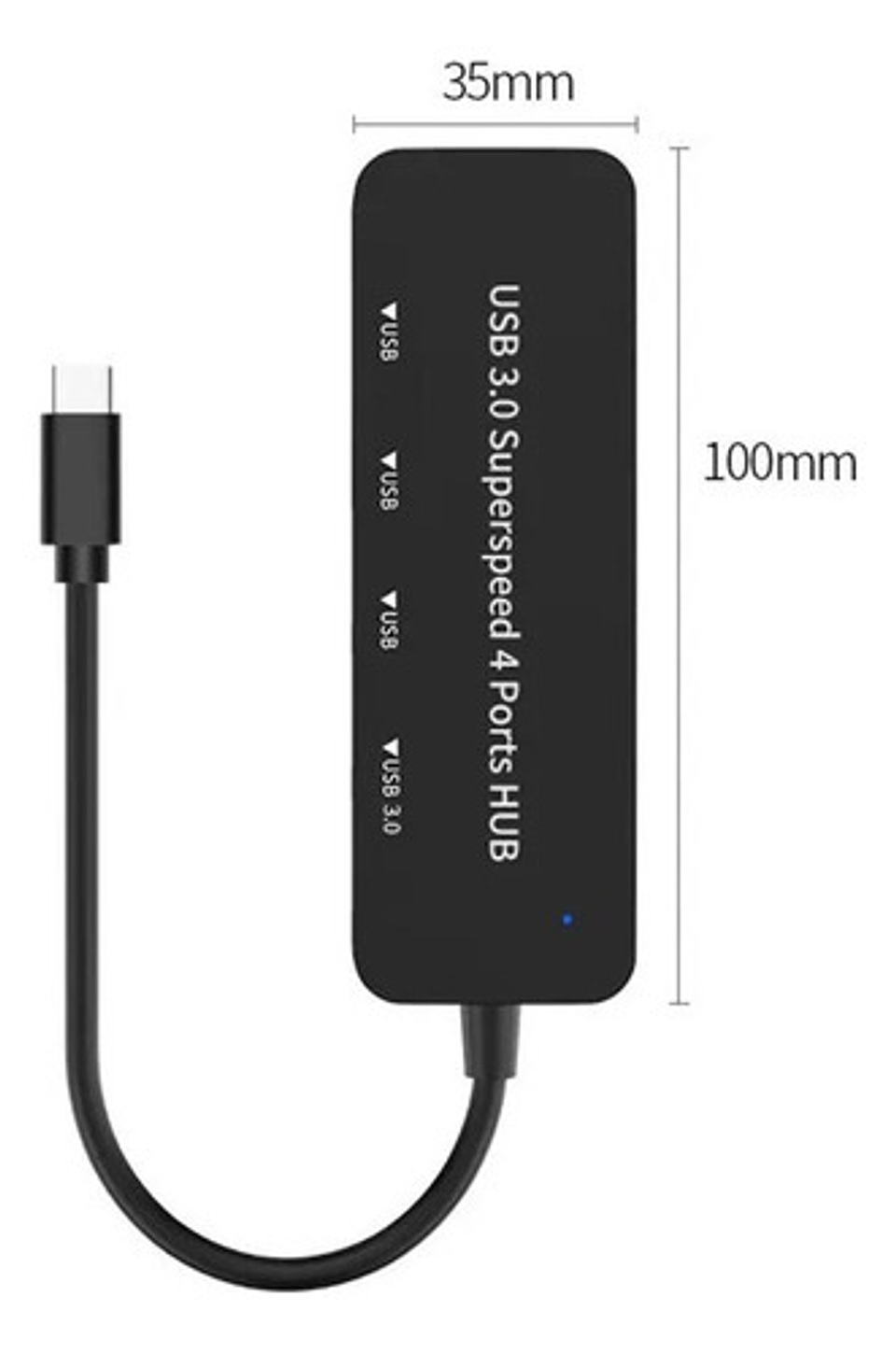 Hub Usb 3.0 Andowl 4 Puertos Usb-c Negro Alta Velocidad Compatible Windows 10