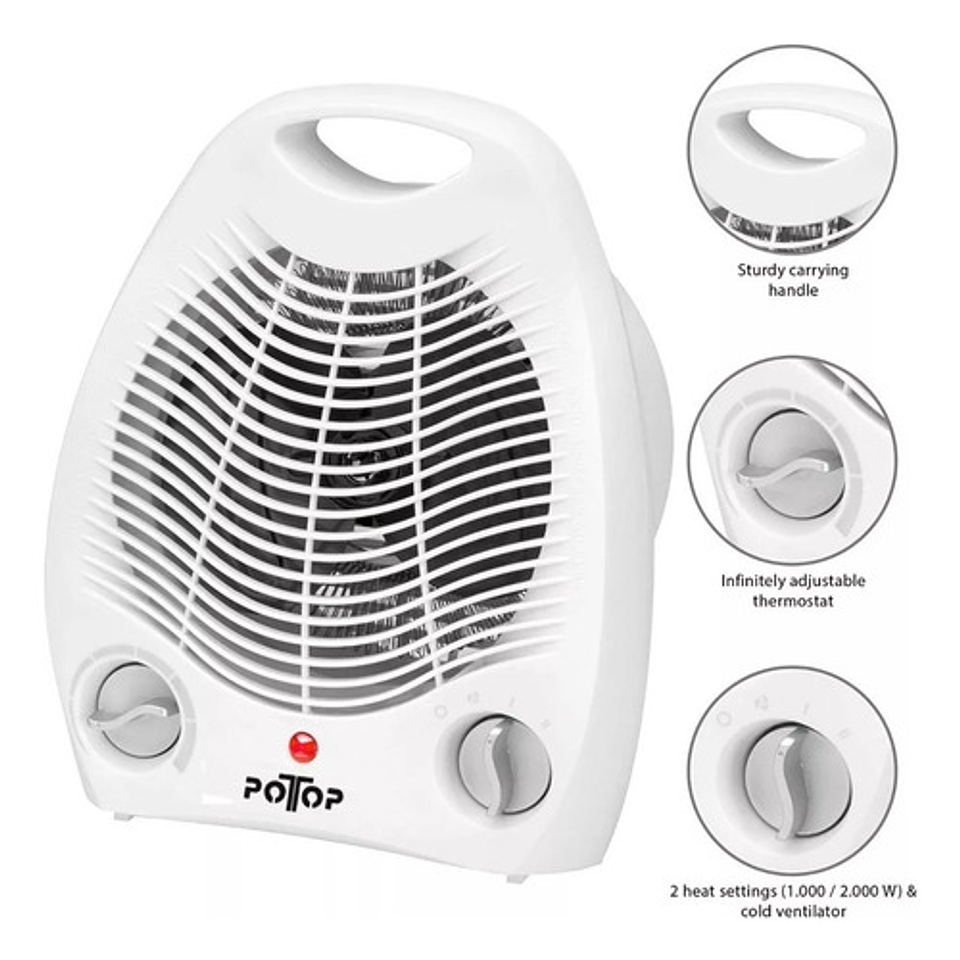 Estufa Eléctrica Calefactor Eléctrico Termoventilador 8