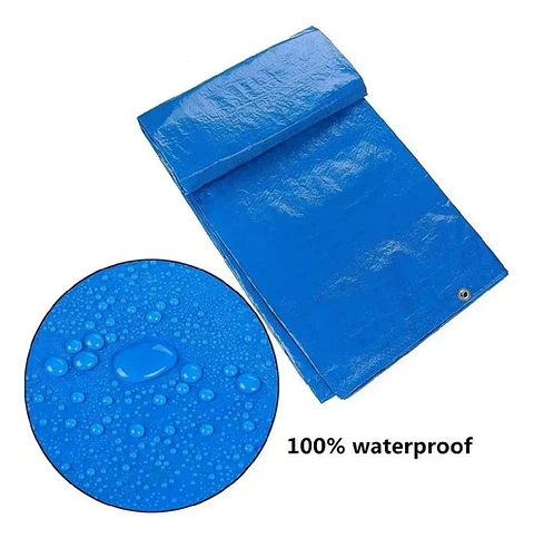 Lona Azul Impermeable Multiuso Aftk 3x3 Metros Anillos Aluminio