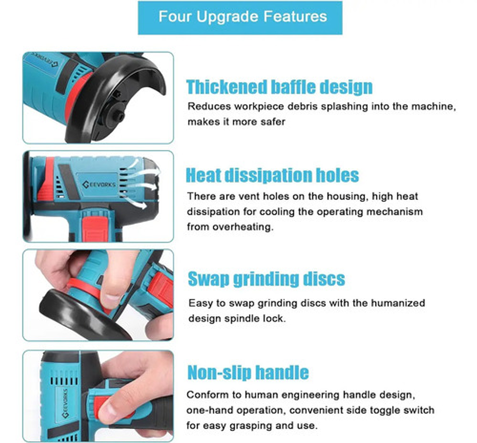 Máquina Cortadora Y Pulidora 12v + 2 Amoladoras Angulares  8