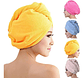 Gorro Toalla Turbante Microfibra Secar Cabello Rápido Con Botón Aicboutique Surtidos Liso - Miniatura 2