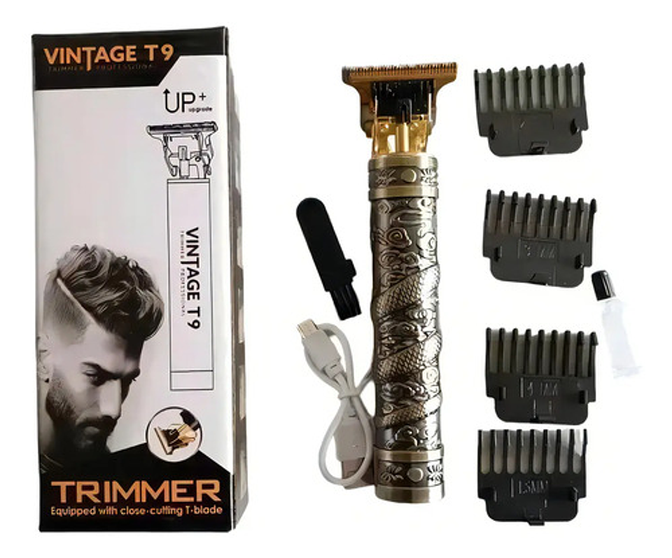 Cortadora De Cabello Profesional Cuchilla Ajustable En T Dorado 3