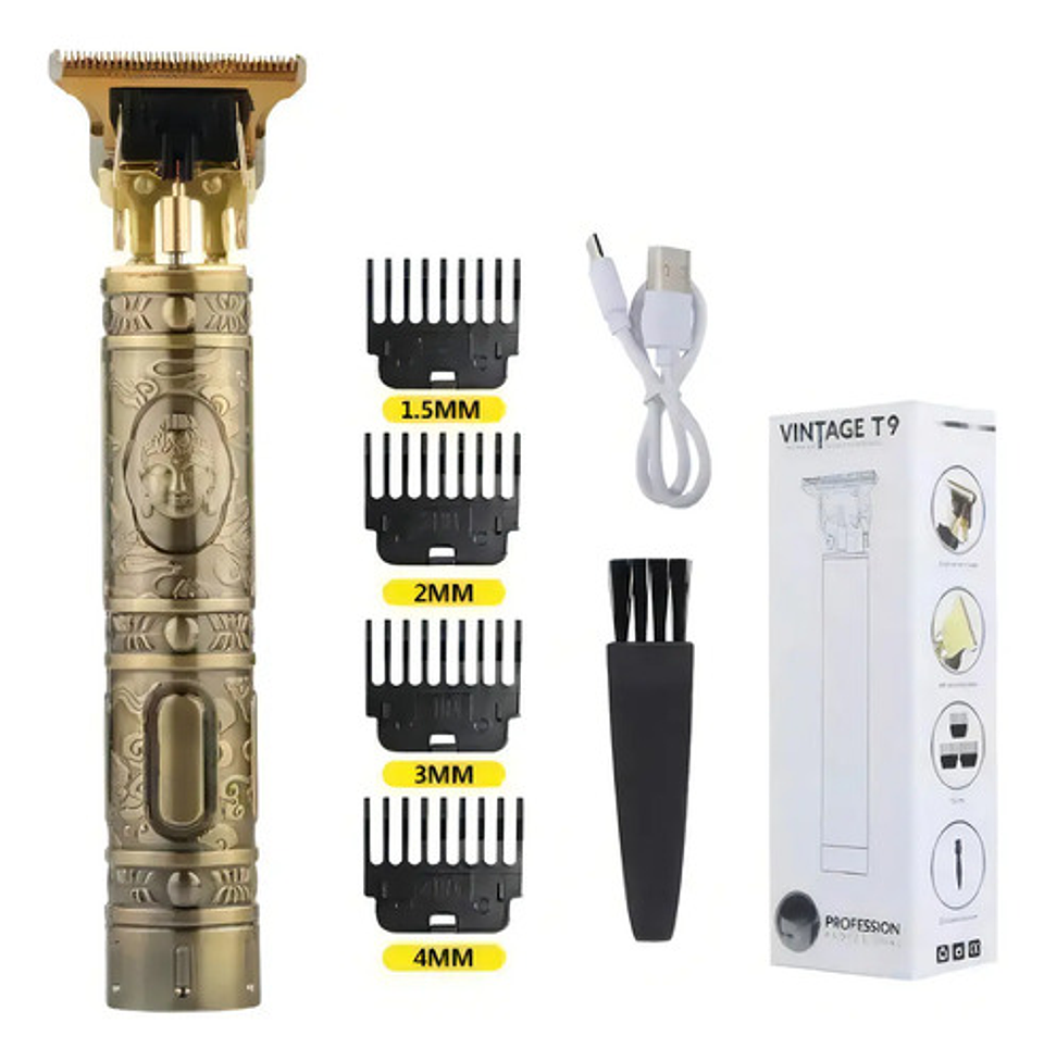 Cortadora De Cabello Profesional Cuchilla Ajustable En T Dorado 4