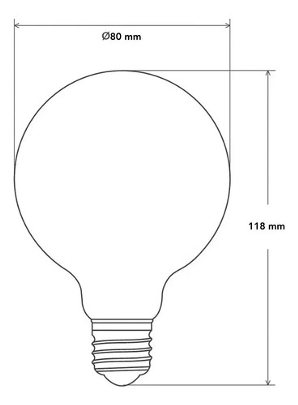 Ampolletas Led Vintage E27 Filamento Globo 6w 6